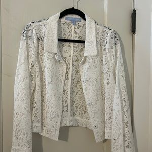 Hill House Bea lace white cropped jacket size M